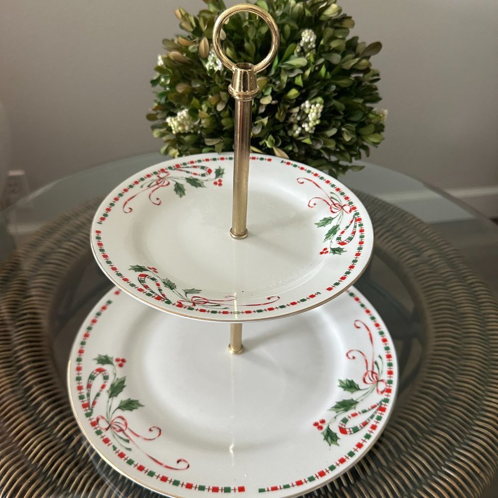 Christmas Charm-Delight-Holiday-Harmony 2 Tier Dessert Display by GIBSON DESIGNS